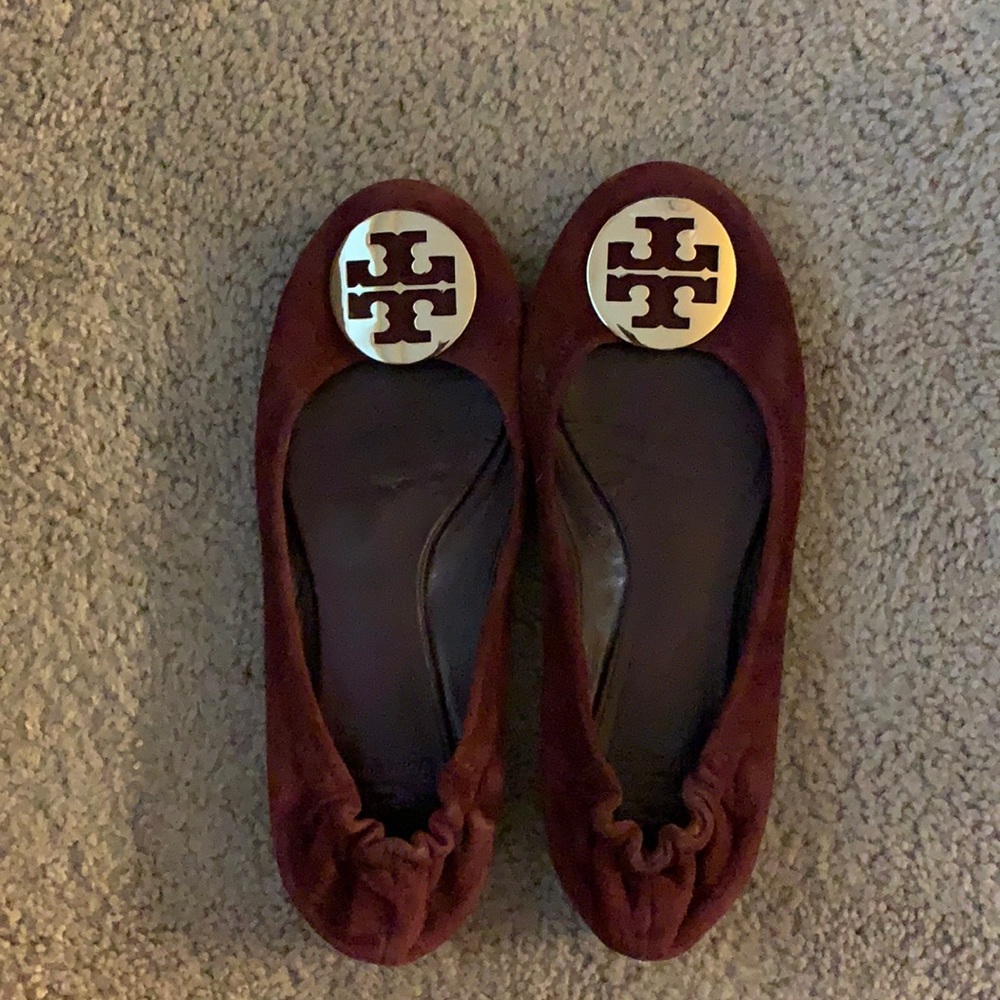 Maroon Tory Burch Flats